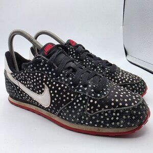 Nike Genicco Womens Size 6 Black Red Polka Dot Shoes Casual 705283-016